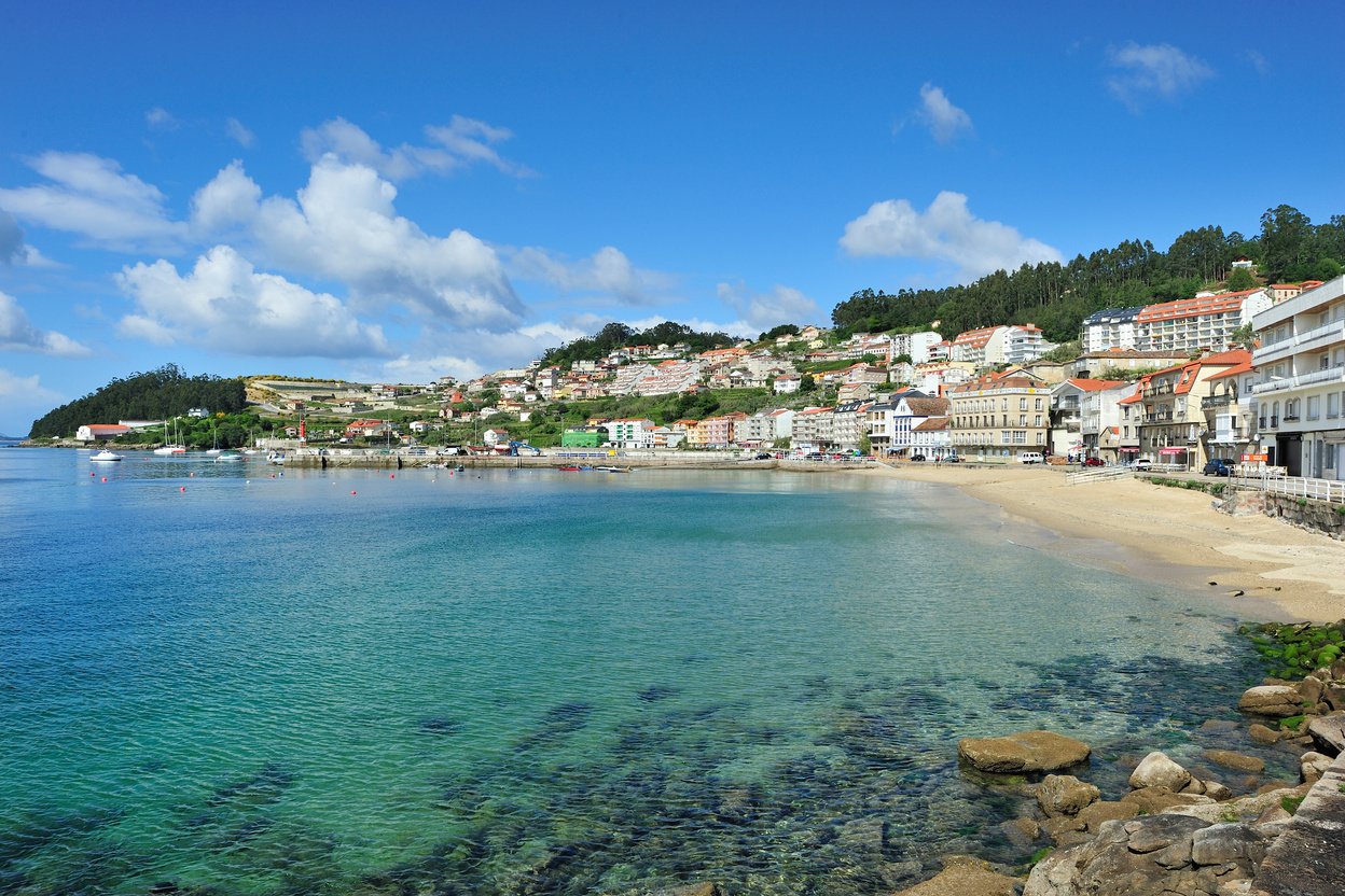 Landscape rural coastal rias baixas, Raxo, Ria de Pontevedra, Galicia